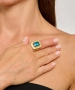 Kiraz Blue Crystal Stoned Gold Plated Ring