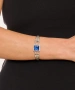 Kiraz Blue Crystal Stoned Silver Plated Bracelet