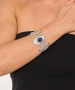 Kiraz Blue Crystal Stoned Silver Plated Bracelet