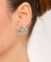 Kiraz Blue Crystal Stoned Silver Plated Earring