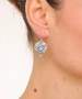 Kiraz Blue Crystal Stoned Silver Plated Earring
