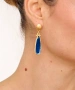 Kiraz Blue Enameld Gold Plated Earring