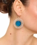 Kiraz Blue Enameld Silver Plated Earring