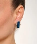 Kiraz Blue Enameld Silver Plated Earring