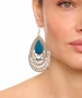 Kiraz Blue Enameld Silver Plated Earring