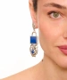 Kiraz Blue Enameld Silver Plated Earring