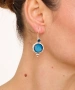 Kiraz Blue Enameld Silver Plated Earring