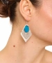 Kiraz Blue Enameld Silver Plated Earring