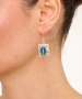 Kiraz Blue Enameld Silver Plated Earring