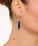 Kiraz Blue Enameld Silver Plated Earring