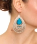 Kiraz Blue Enameld Silver Plated Earring