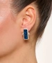 Kiraz Blue Enameld Silver Plated Earring