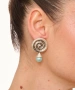 Kiraz Blue Pearl Stoned Silver Plated Earring