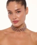 Kiraz Burgundy Stoned Choker Silver Plated Necklace