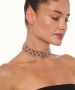 Kiraz Burgundy Stoned Choker Silver Plated Necklace