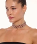 Kiraz Burgundy Stoned Choker Silver Plated Necklace