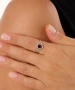 Kiraz Burgundy Crystal Stoned Silver Plated Ring