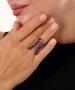 Kiraz Burgundy Crystal Stoned Silver Plated Ring