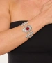 Kiraz Burgundy Crystal Stoned Silver Plated Bracelet
