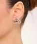 Kiraz Burgundy Crystal Stoned Silver Plated Earring