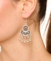 Kiraz Burgundy Crystal Stoned Silver Plated Earring