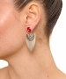 Kiraz Burgundy Crystal Stoned Silver Plated Earring
