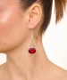 Kiraz Burgundy Crystal Stoned Silver Plated Earring