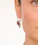 Kiraz Burgundy Crystal Stoned Silver Plated Earring