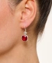 Kiraz Burgundy Crystal Stoned Silver Plated Earring
