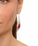 Kiraz Burgundy Crystal Stoned Silver Plated Earring