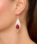 Kiraz Burgundy Crystal Stoned Silver Plated Earring