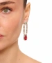 Kiraz Burgundy Crystal Stoned Silver Plated Earring