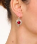 Kiraz Burgundy Crystal Stoned Silver Plated Earring