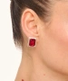 Kiraz Burgundy Crystal Stoned Silver Plated Earring