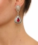Kiraz Burgundy Crystal Stoned Silver Plated Earring