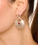 Kiraz Burgundy Crystal Stoned Silver Plated Earring