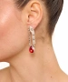 Kiraz Burgundy Crystal Stoned Silver Plated Earring