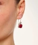 Kiraz Burgundy Crystal Stoned Silver Plated Earring