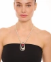 Kiraz Burgundy Crystal Stoned Silver Plated Necklace