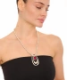 Kiraz Burgundy Crystal Stoned Silver Plated Necklace