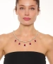 Kiraz Burgundy Crystal Stoned Silver Plated Necklace