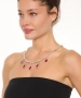 Kiraz Burgundy Crystal Stoned Silver Plated Necklace