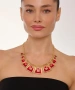 Kiraz Burgundy Enameled Gold Plated Necklace