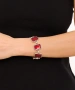 Kiraz Burgundy Enameled Silver Plated Bracelet