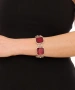 Kiraz Burgundy Enameled Silver Plated Bracelet