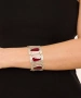 Kiraz Burgundy Enameled Silver Plated Bracelet