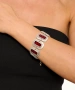 Kiraz Burgundy Enameled Silver Plated Bracelet