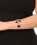 Kiraz Burgundy Enameled Silver Plated Bracelet