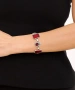 Kiraz Burgundy Enameled Silver Plated Bracelet