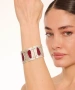 Kiraz Burgundy Enameled Silver Plated Bracelet